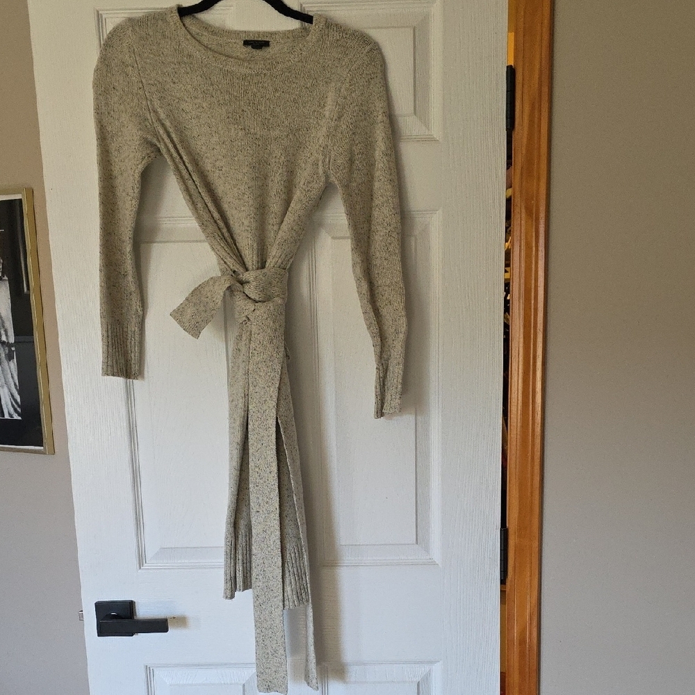 Tie Front Wrap Long Sleeve Dress